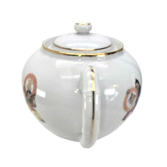 Vintage Chinese Teapot + 6 Tea Cups With Children Symbol Designs JE117/319/320 - Picture 15 of 16